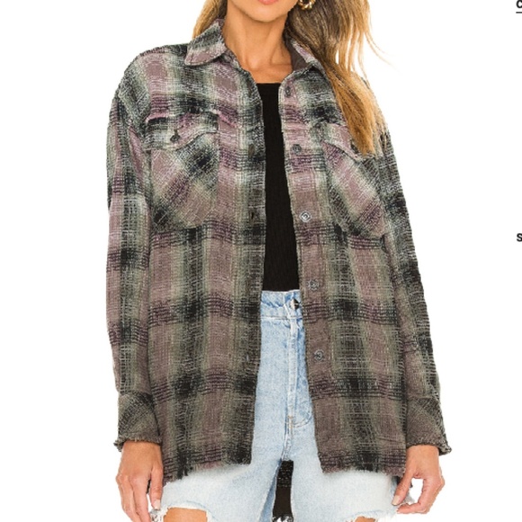 Free People We the Free Anneli Plaid Shirt Jacket
